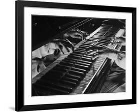 Jazz Pianist Mary Lou Williams's Hands on the Keyboard During Jam Session-Gjon Mili-Framed Premium Photographic Print