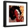 Jazz Singer Grunge Background-null-Framed Art Print