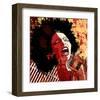 Jazz Singer Grunge Background-null-Framed Art Print