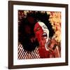 Jazz Singer Grunge Background-null-Framed Art Print