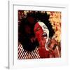 Jazz Singer Grunge Background-null-Framed Art Print