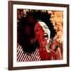 Jazz Singer Grunge Background-null-Framed Art Print