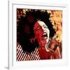 Jazz Singer Grunge Background-null-Framed Art Print
