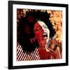 Jazz Singer Grunge Background-null-Framed Art Print