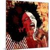 Jazz Singer Grunge Background-null-Mounted Art Print