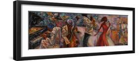 Jazz Singer, Jazz Club, Jazz Band,Oil Painting, Artist Roman Nogin, Series Sounds of Jazz. Looking-ROMAN NOGIN-Framed Photographic Print