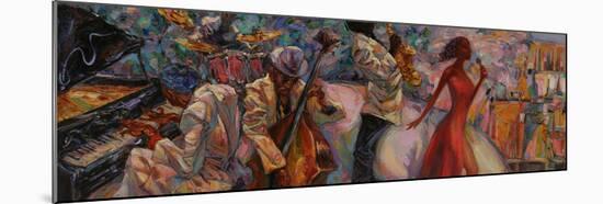 Jazz Singer, Jazz Club, Jazz Band,Oil Painting, Artist Roman Nogin, Series Sounds of Jazz. Looking-ROMAN NOGIN-Mounted Photographic Print