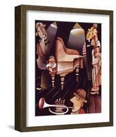 Jazz Trio - Braque Style-null-Framed Art Print