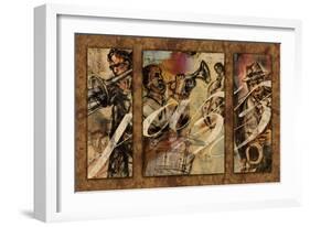 Jazz - Triptych-Eric Yang-Framed Premium Giclee Print