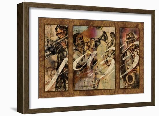 Jazz - Triptych-Eric Yang-Framed Art Print