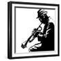 Jazz Trumpet Player-Vector Illustration-isaxar-Framed Art Print