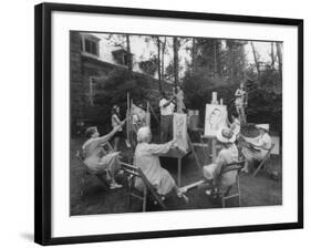 Jazz Trumpeter Louis Armstrong, Posing for Adult Art Students-null-Framed Premium Photographic Print