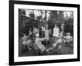 Jazz Trumpeter Louis Armstrong, Posing for Adult Art Students-null-Framed Premium Photographic Print