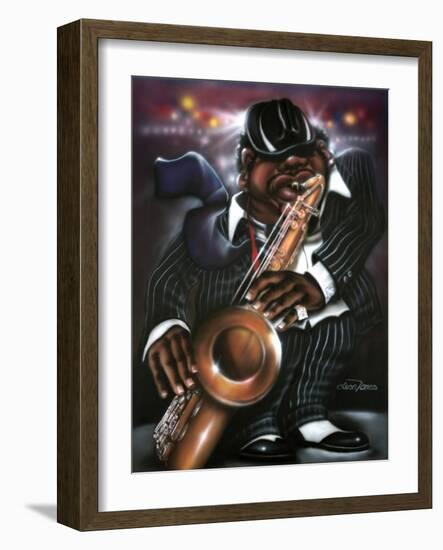 Jazzman Moe-Leonard Jones-Framed Art Print