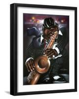 Jazzman Moe-Leonard Jones-Framed Art Print