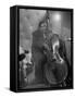 Jazzman Playing a Bass in a Club-Peter Stackpole-Framed Stretched Canvas