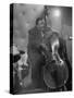 Jazzman Playing a Bass in a Club-Peter Stackpole-Stretched Canvas