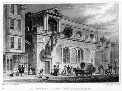 Church of St Dunstan in the West, Fleet Street, City of London, 1816