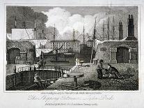 View of the Shipping Entrance to London Docks, Wapping, 1817-JC Varrall-Giclee Print