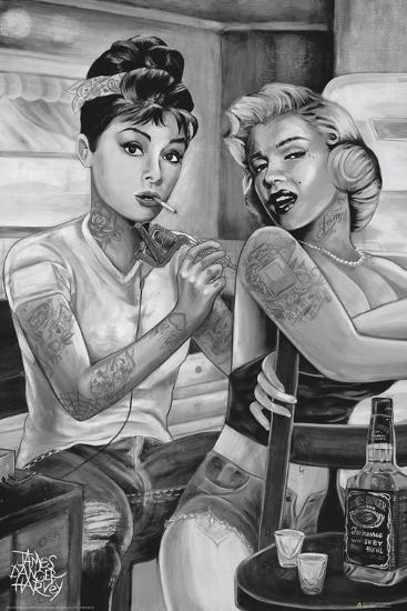 JDH- Audrey Marilyn Tattoo Parlor-James Danger Harvey-Lamina Framed Poster