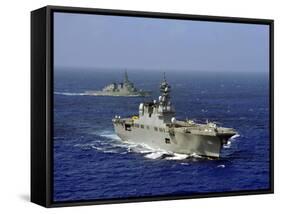 JDS Hyuga Sails in Formation with U.S. Navy And Japan Maritime Self Defense Force Ships-Stocktrek Images-Framed Stretched Canvas