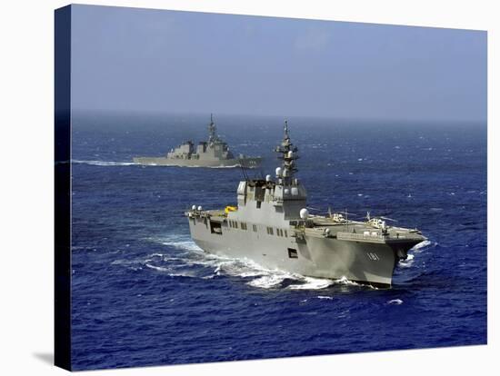 JDS Hyuga Sails in Formation with U.S. Navy And Japan Maritime Self Defense Force Ships-Stocktrek Images-Stretched Canvas