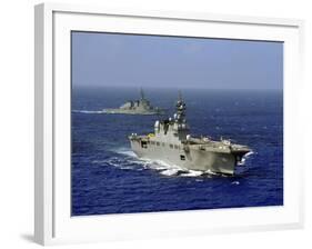 JDS Hyuga Sails in Formation with U.S. Navy And Japan Maritime Self Defense Force Ships-Stocktrek Images-Framed Photographic Print