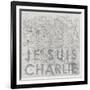 Je Suis Charlie - Map of Paris, France-null-Framed Giclee Print