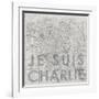 Je Suis Charlie - Map of Paris, France-null-Framed Giclee Print