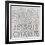 Je Suis Charlie - Map of Paris, France-null-Framed Giclee Print