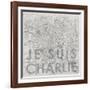 Je Suis Charlie - Map of Paris, France-null-Framed Giclee Print