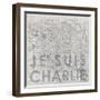 Je Suis Charlie - Map of Paris, France-null-Framed Giclee Print