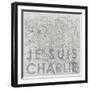 Je Suis Charlie - Map of Paris, France-null-Framed Giclee Print