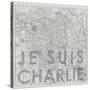 Je Suis Charlie - Map of Paris, France-null-Stretched Canvas