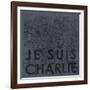 Je Suis Charlie - Map of Paris, France-null-Framed Giclee Print