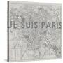 Je Suis Paris - Map of Paris, France-null-Stretched Canvas