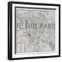 Je Suis Paris - Map of Paris, France-null-Framed Premium Giclee Print