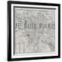 Je Suis Paris - Map of Paris, France-null-Framed Giclee Print