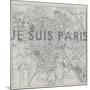 Je Suis Paris - Map of Paris, France-null-Mounted Giclee Print