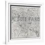 Je Suis Paris - Map of Paris, France-null-Framed Giclee Print