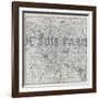 Je Suis Paris - Map of Paris, France-null-Framed Giclee Print