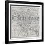 Je Suis Paris - Map of Paris, France-null-Framed Giclee Print