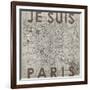 Je Suis Paris - Map of Paris, France-null-Framed Giclee Print