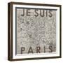 Je Suis Paris - Map of Paris, France-null-Framed Giclee Print