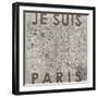 Je Suis Paris - Map of Paris, France-null-Framed Giclee Print