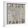 Je Suis Paris - Map of Paris, France-null-Framed Giclee Print