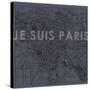 Je Suis Paris - Map of Paris, France-null-Stretched Canvas