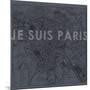 Je Suis Paris - Map of Paris, France-null-Mounted Giclee Print