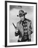 Je suis un aventurier THE FAR COUNTRY by AnthonyMann with James Stewart, 1955 (b/w photo)-null-Framed Photo