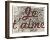 Je Taime - Paris, France, Vintage Map-null-Framed Giclee Print